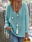abordables Pulls-Femme Pullover Plein Couleur unie Tricoté Fibres acryliques basique Manches Longues Pull Cardigans Automne Col en V Bleu Jaune Gris