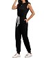 cheap Jumpsuits &amp; Rompers-Women&#039;s Active Streetwear Black Khaki Green Jumpsuit Solid Colored Drawstring
