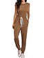 abordables Jumpsuits &amp; Rompers-Combinaison-pantalon Femme Cordon Couleur Pleine Actif Chic de Rue Noir Kaki Vert S M L XL
