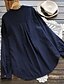 abordables Tops &amp; Blouses-Mujer Talla Grande Blusa Camisa Plano Color sólido Escote en Pico Tops Corte Ancho Azul Piscina Rojo Blanco