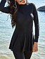 billige One-pieces-Dame Badetøy Badedrakt Rashguard Burkini Dykking Store størrelser Badedrakt Glidelås Fort Tørring 2 deler UV Beskyttelse Beskjedne badetøy Helfarge Svart Høyhalset Badedrakter Sport Sport Ferie