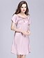 cheap Sleep &amp; Lounge-Women&#039;s 1 pc Pajamas Nightgown Satin Casual Comfort Polyester Home Christmas Party Jewel Neck Gift Short Sleeve Stylish Dress Spring Summer Purple Wine