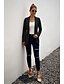 abordables Blazers Femme-Femme Ouvrir le devant veste Couleur Pleine Casual Vacances Noir / Bleu / Rouge S / M / L