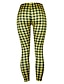 baratos Pants-Mulheres Básico Clássico Fashion Calças Calças Micro-Elástica Roupa Diária Trabalho Padrão Quadrados Cintura Média Preto Amarelo S M L XL