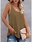 cheap Women&#039;s Blouses-Women&#039;s Color Block Causal Holiday Sleeveless Camisole Tank Top U Neck Basic Essential Vacation Tops White Blue Gray S / Summer