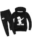 cheap Boys&#039; Clothing Sets-Kids Boys&#039; Hoodie &amp; Pants Pullover Clothing Set Long Sleeve 2 Pieces Black Pink Royal Blue Anime Cartoon Graphic Letter SchoolWear Cotton Active Casual Fashion 3-13 Years