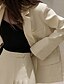 preiswerte Damen Blazer-Damen Einreiher - 1 Knopf Blazer Solide Alltagskleidung Weiß / Schwarz / Rosa S / M / L