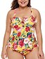 cheap Plus Size Swimwear-Women&#039;s One Piece Swimsuit Cut Out Print Rainbow Plus Size Swimwear Padded Strap Bathing Suits Sexy / Padded Bras
