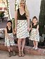 cheap Family Look Sets-Mommy and Me Dress Graphic Print White Knee-length Sleeveless Matching Outfits / Summer