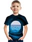 preiswerte Jungen T-Shirts &amp; Hemden-Kinder Jungen T-Shirt Kurzarm 3D-Druck Grafik Einfarbig Rundhalsausschnitt Unisex Hellgelb Meerblau Marineblau Kinder Oberteile Sommer Grundlegend Street Schick Lustig 3-12 Jahre / Sport