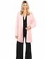 cheap Furs &amp; Leathers-Women&#039;s Faux Fur Coat Daily Fall Winter Regular Coat Shirt Collar Regular Fit Work Jacket Long Sleeve Solid Colored Fur Blushing Pink Camel / Plus Size