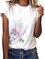 abordables Tops más vendidos-Mujer Camiseta Graphic Diente de león Blanco Estampado Manga Corta Noche Fin de semana Básico Escote Redondo Ajuste regular