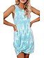 cheap Casual Dresses-Women&#039;s Casual Dress Shift Dress Midi Dress Gray blue Pink Light Green Tie Dye Sleeveless Spring Summer Print Casual Crew Neck Boom Sale Dress S M L XL 2XL / Cotton
