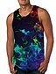 cheap Tank Tops-Men&#039;s Daily 3D Print Tank Top Vest Undershirt Shirt 3D Sleeveless Print Tops Casual Beach Rainbow / Summer