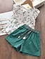 cheap Girls&#039; Clothing Sets-Kids Girls&#039; Clothing Set Sleeveless 2 Pieces White Geometric Basic