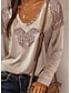 preiswerte Tops in Übergröße-Damen Übergrössen T-Shirt Solide Ausgeschnitten V-Ausschnitt Oberteile Baumwolle Elegant Basic Top Schwarz Kaki