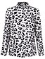 billige Tops &amp; Blouses-Dame Bluse Skjorte Leopard Gul Lyseblå Trykt mønster Leopard Blomstret Arbejde Langærmet Krave Basale Afslappet Normal S