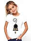 billige T-skjorter og bluser til jenter-Jente 3D Dyr Katt T skjorte T-skjorte Kortermet 3D-utskrift søt stil Grunnleggende Polyester Barn