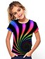 abordables camisetas 3d de niña-Niños Chica Camiseta Manga Corta Impreso en 3D Gráfico de impresión en 3D Bloques Geométrico Cuello redondo Azul Oscuro Azul marinero Rosa negro Niños Tops Verano Básico Moda Chic de Calle Deportivo