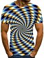 economico T-Shirts-Per uomo Camicia maglietta Fantasia geometrica Rotonda Nero / Bianco Stampa 3D Informale Giornaliero Manica corta Stampa 3D Stampa Abbigliamento Di tendenza Informale