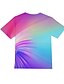 cheap Girls&#039; Tees &amp; Blouses-Kids Girls&#039; T shirt Tee Short Sleeve Graphic Optical Illusion Color Block 3D Print Rainbow Children Tops Active Streetwear Sports Summer