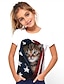 billige T-shirts &amp; Bluser til Piger-Pige 3D Dyr Kat T-shirt Kortærmet 3D-udskrivning Sød Stil Basale Polyester Børn