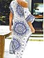 abordables Women&#039;s Swimsuits-Femme Bleu Mince Imprimer Bloc de couleur Imprimés Photos Col en V Printemps &amp; Automne Eté Romantique Vacances Taille unique / Pardessus de maillot de bain / Robe t-shirt / nouveau