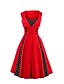 baratos Vestidos de Renda-Vestido feminino tamanho 50 vintage clássico com bolinhas swing pinup rockabilly rosa 5x