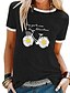 abordables T-shirts-Mujer Camiseta Floral Flor Escote Redondo Básico Tops Negro Morado Amarillo