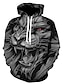 cheap Hoodies-Halloween Black Panther Hoodie Mens Graphic Pullover Sweatshirt And White Red Hooded Wolf 3D Print Plus Size Basic Casual Spring Summer Clothing Cotton