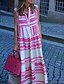 cheap Casual Dresses-Women&#039;s Pink Geometric Patchwork Maxi Dress