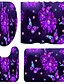 cheap Shower Curtains-Purple Flower Butterfly Bathroom Shower Curtain Leisure Toilet Four-piece Set