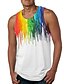 cheap Tank Tops-Men&#039;s Shirt Tank Top Vest Undershirt Colorful Crew Neck Rainbow 3D Print Daily Holiday Sleeveless 3D Print Clothing Apparel Casual Beach