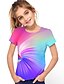 cheap Girls&#039; Tees &amp; Blouses-Kids Girls&#039; T shirt Tee Short Sleeve Graphic Optical Illusion Color Block 3D Print Rainbow Children Tops Active Streetwear Sports Summer