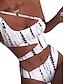 preiswerte Bikini-Damen Bademode Bikinis 2 Stück Normal Badeanzug Farbblock Batik Push-Up Hosen Bedruckt Weiß Gefüttert Bustier Badeanzüge Alltag Sexy neu / Gepolsterte BHs