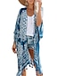 economico Cover-Ups-Per donna Prendisole Costume da bagno Con stampe Fantasia geometrica Blu Marrone Costumi da bagno Costumi da bagno