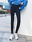 abordables Graphic Chic-Leggings forrados de vellón sherpa de invierno para mujer, leggings de cachemira gruesos elásticos de cintura alta pantalones térmicos cálidos de felpa (negro, m)