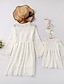 abordables New Arrivals-Maman et moi Dentelle Robes Soirée Couleur Pleine Fleur Ouvert Blanche Mi-long Demi Manches Fleurs de mariage Tenues assorties / Doux / Coton