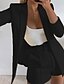 abordables Blazers Femme-blazer Couleur Pleine Chic et moderne Style classique L&#039;autume Printemps Normal Revers Cranté Manteau Manches Longues Entreprise Veste Blanche / Travail
