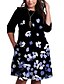 cheap Plus Size Dresses-Women&#039;s Plus Size Floral Shift Dress Print Round Neck 3/4 Length Sleeve Casual Fall Spring Daily Holiday Knee Length Dress Dress