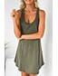 baratos Vestidos Casuais-Mulheres Mini vestido curto Vestido de turno Azul Amarelo Verde Tropa Laranja Branco Preto Cinzento Escuro Bege Sem Manga Côr Sólida Decote Redondo Verão Casual 2021 S M L XL XXL 3XL