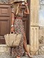cheap Maxi Dresses-Women&#039;s Ruffle Belted Surplice Neck Maxi long Dress Bohemia Classic Daily Short Sleeve Summer Spring