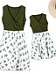 billige Sæt med tøj til hele familien-Mor og mig Kjole Grafisk Trykt mønster Hvid Knælang Uden ærmer Matchende outfits / Sommer
