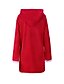 cheap Coats &amp; Trench Coats-Women&#039;s Coat Hoodie Jacket Outdoor Winter Fall Long Coat Loose Fit Casual Jacket Long Sleeve Solid Color Wine Red Green Black / Pocket