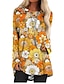 cheap Casual Dresses-Women&#039;s Shift Dress Short Mini Dress Yellow White Long Sleeve Floral Color Block Animal Print Fall Spring Round Neck Casual Holiday 2021 S M L XL XXL 3XL