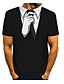 billige Tank Tops-Herre T-shirt Skjorte Grafisk 3D-udskrivning Rund hals Daglig Kortærmet Trykt mønster Toppe Basale overdrevet Hvid Sort Rød