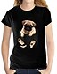 preiswerte T-Shirt-Damen T Shirt Weiß Schwarz Bedruckt Graphic Hund Täglich Kurzarm Rundhalsausschnitt Basic 100% Baumwolle Standard 3D S