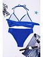 cheap Tankini-Women&#039;s Swimwear Bikini Tankini Normal Swimsuit Striped Color Block Strappy Tie Knot Bow Hole Blue Strap Halter Blouse Bathing Suits Party Elegant New / Sexy / Padded Bras
