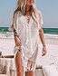 cheap Cover-Ups-Women&#039;s Swimwear Cover Up Normal Swimsuit Solid Colored Modest Swimwear White Black Bathing Suits