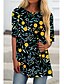 cheap Casual Dresses-Women&#039;s T Shirt Dress Tee Dress Short Mini Dress Blue Black Half Sleeve Floral Color Block Print Spring Summer Round Neck Casual Holiday 2021 S M L XL XXL 3XL